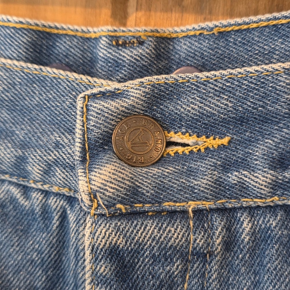Big A Brand Pleated Denim Jeans Womens 13/14 Blue Excellent Vintage High Waisted - Picture 4 of 12